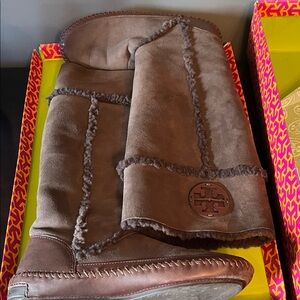 Tory Burch Brown Shearling Boots